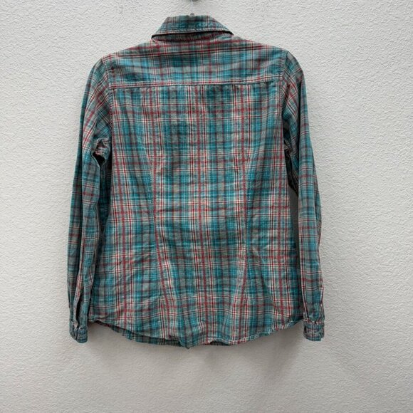 Woolrich Plaid Pearl Snap Cotton Long Sleeve Button Up Shirt Womens size Medium - Picture 7 of 7